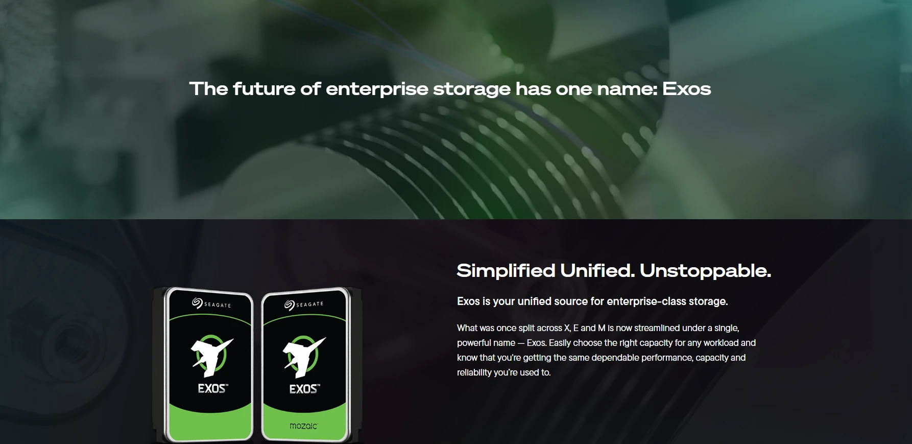 Seagate Seagate Exos Enterprise SATA HDD key features