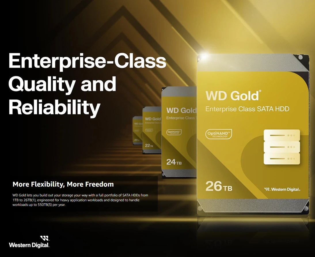 Western Digital WD Gold Enterprise SATA HDD key features
